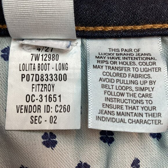 Lucky Brand Womens Large Lolita Boot Jeans Candiani Denim Handcrafted NWOT - Picture 14 of 14